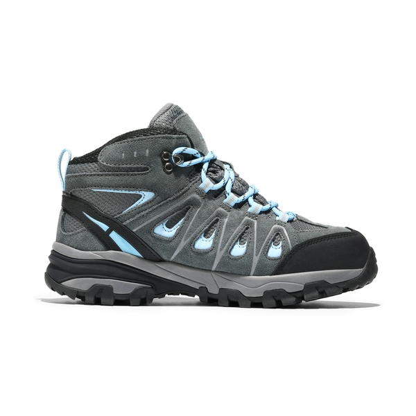 Women's Suede Waterproof Hiking Boots 【Wide Fit】 - GREY/BLUE - 2